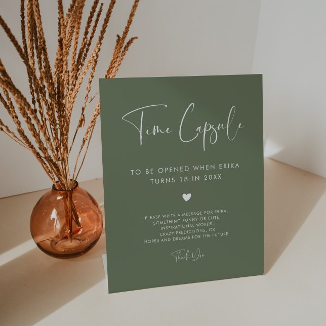 Signe De Table Elégant Dark Sage Time capsule 1er Anniversaire si (Créateur téléchargé)