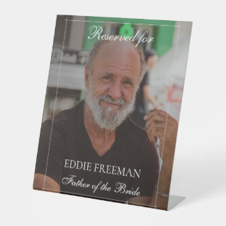 Signe De Table Élégant décor de chaise de mariage en mémoire Phot