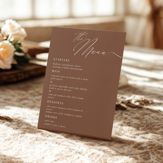 Signe De Table Élégant Design Moderne Calligraphie Mariage Dîner (Créateur téléchargé)