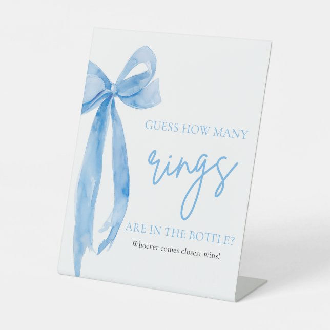 Signe De Table Elegant Dusty Blue Bow Devine Combien De Bagues Je (Recto)