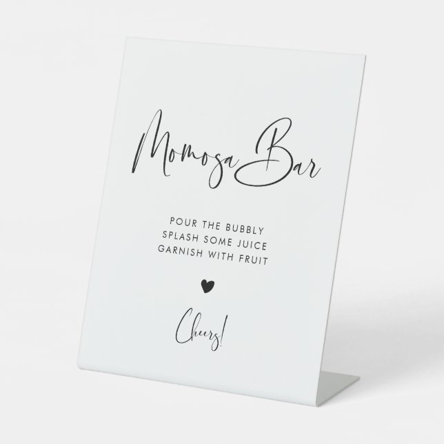 Signe De Table Elégant et moderne bar Momosa noir et blanc (Recto)