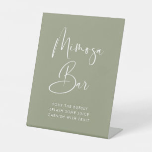 Signe De Table Elégant et moderne Sage Green mariage bar Mimosa