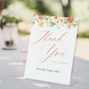 Signe De Table Élégant Fête des mariées florale Citrus Favoriser