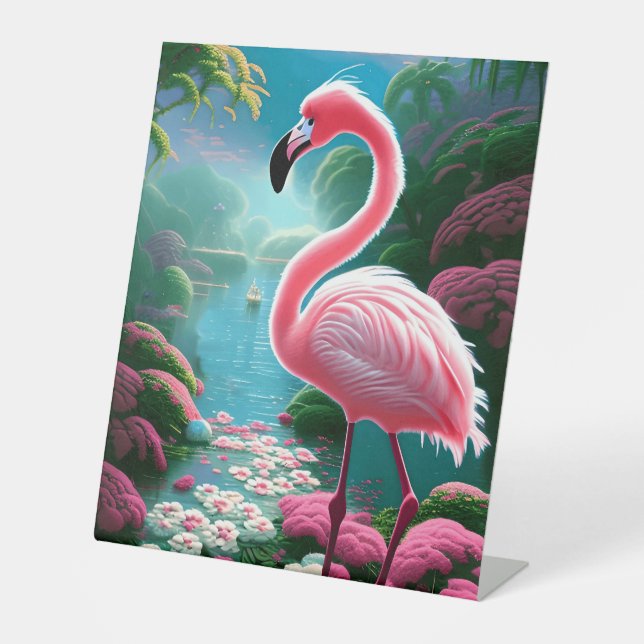 Signe De Table Élégant Flamant rose tropical-70852 (Recto)