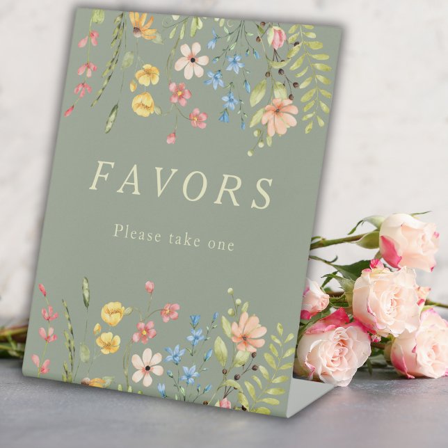 Signe De Table Élégant Fleur sauvage Sage Mariage Faveurs Signer (Créateur téléchargé)