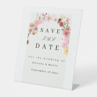 Signe De Table Élégant floral rose poudré Sauvegarder