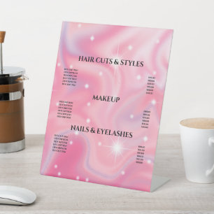Signe De Table Elégant Glam Iridescente Holographique Liste de pr