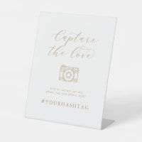 Elégant Gold Capture Le Hashtag Mariage d'amour