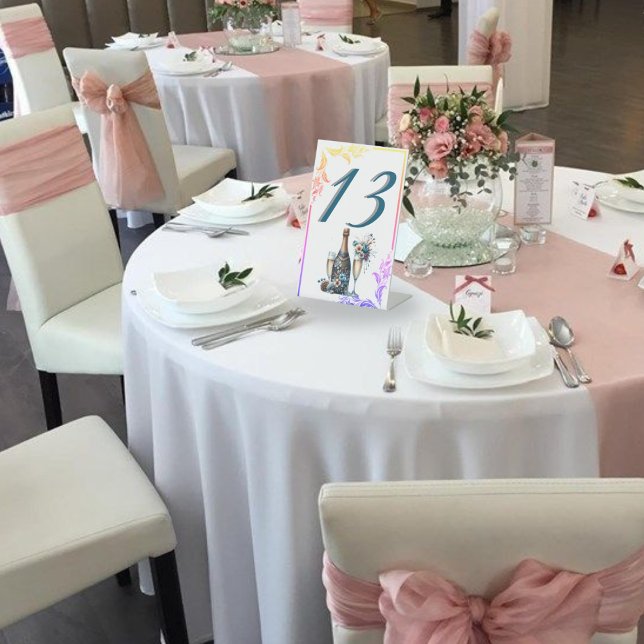 Signe De Table Elegant Gold Greenery Botanical Wedding Table Numb (Créateur téléchargé)