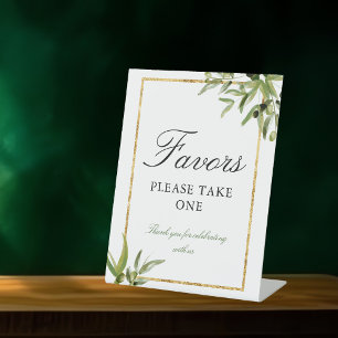 Signe De Table Elégant Green Gold Botanical Vine Wedding Faveurs