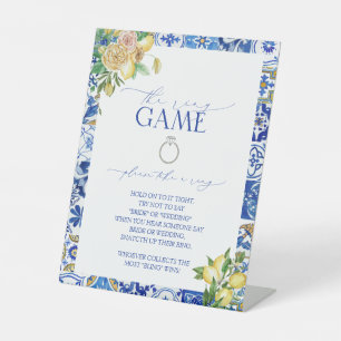 Signe De Table Élégant Jeu de l'Anneau Floral Méditerranéen au Ci