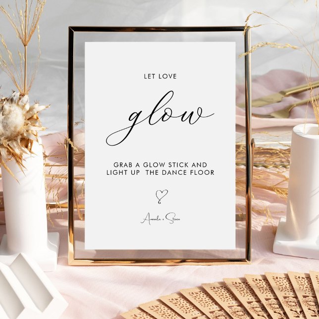 Signe De Table Élégant Laisser Aimer Llow Mariage Stick Llow (Créateur téléchargé)