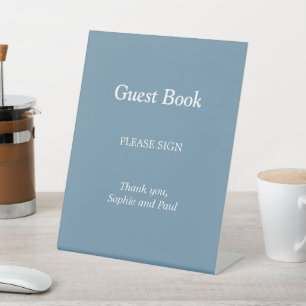 Signe De Table Élégant livre d'hôtes bleu Dusty
