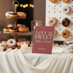 Signe De Table Elégant Luxe Red Love est Sweet Mariage Dessert