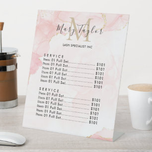 Signe De Table Élégant marbre de Parties scintillant en or rose p