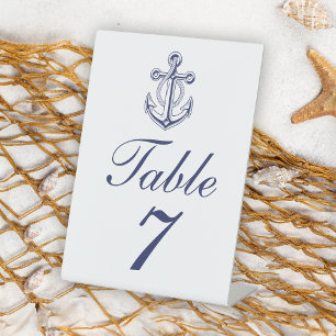 Signe De Table Élégant Mariage d'Ancre bleu marine