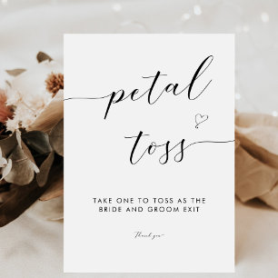 Signe De Table Élégant Mariage de calligraphie Petal Toss Envoyer