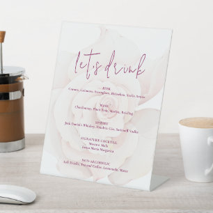 Signe De Table Élégant mariage floral aquarelle rose rose blush