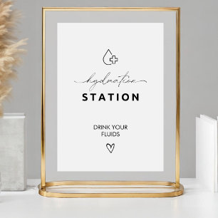 Signe De Table Élégant Mariage Infirmière Hydration Station Boire