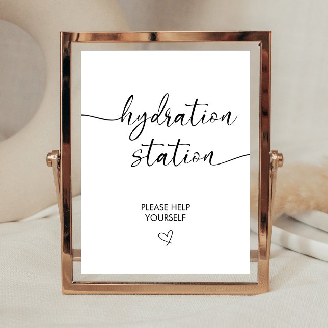 Signe De Table Élégant Mariage Infirmière Hydration Station Boire (Créateur téléchargé)