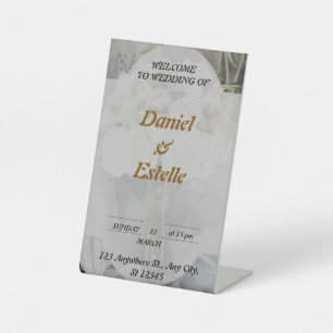 Signe De Table élégant mariage welcom personnalisé