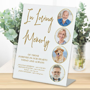 Signe De Table Élégant Mémorial Mariage photo Gold Love