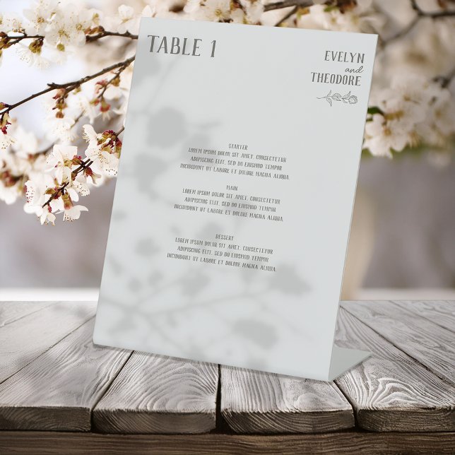 Signe De Table Élégant menu Mariage de ligne neutre (Créateur téléchargé)