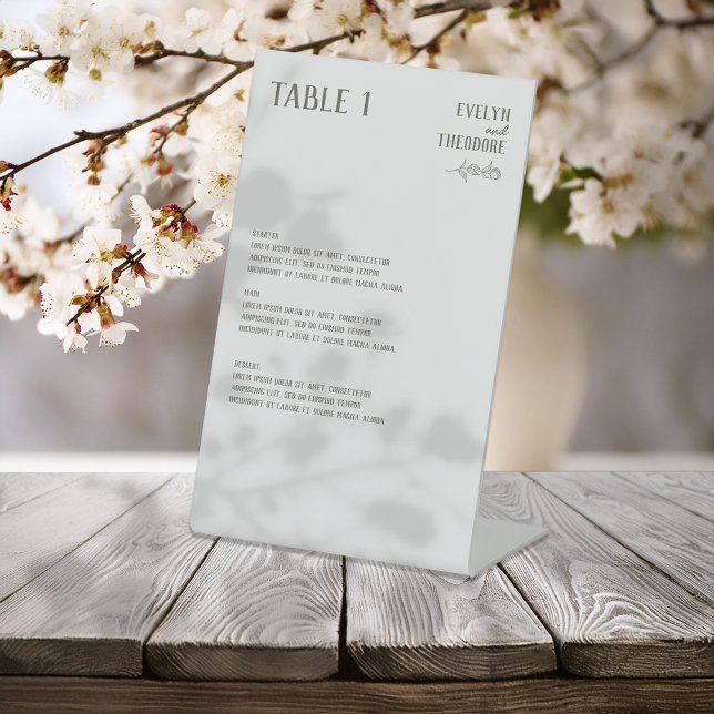 Signe De Table Élégant menu Mariage de ligne neutre (Créateur téléchargé)