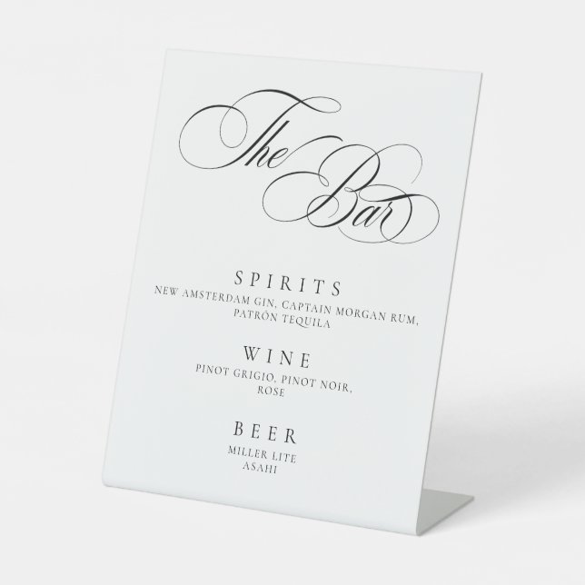 Signe De Table Elegant Minimal The Bar Sign modern  (Recto)
