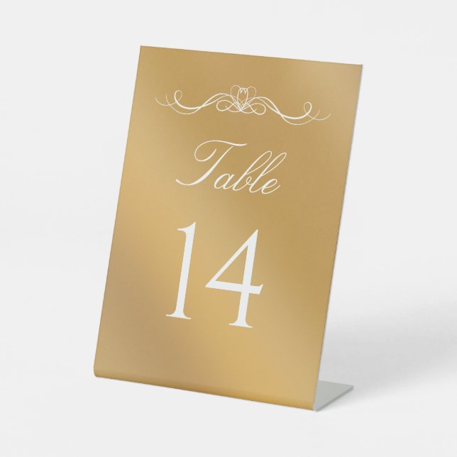 Signe De Table Elegant Modern Gold Gradient Wedding Table Number (Recto)