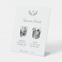 Élégant Monogramme Signature Boissons Mariage