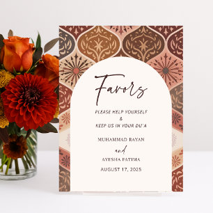 Signe De Table Élégant Nikkah Arabe Alliance islamique de mariage