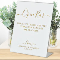 Élégant Open Bar Gold Script Mariage personnalisé