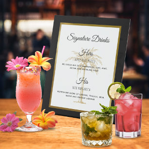 Signe De Table Elégant Palm Tree Mariage Signature Boissons