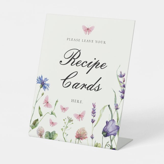 Signe De Table Elégant Papillons Fête des mariées Recette Cartes (Recto)