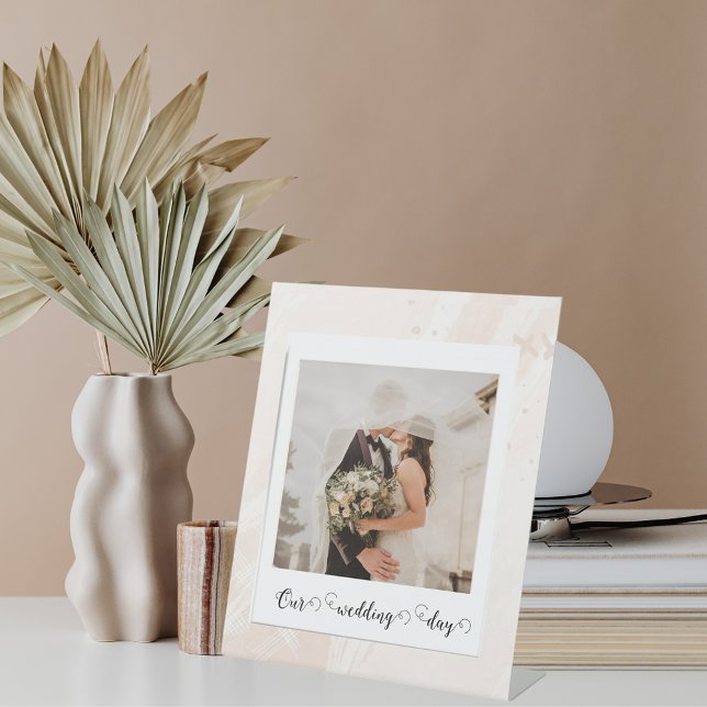 Signe De Table Élégant photo de Mariage Customisé (Créateur téléchargé)