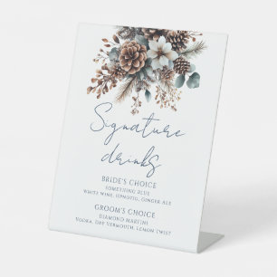 Signe De Table Élégant Pinecones Rustiques Signature Florale Bois