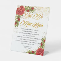 Elégant poème funéraire turc Roses rouges