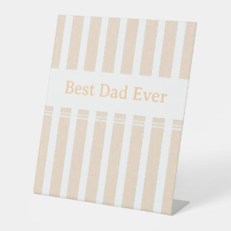 Signe De Table Élégant rayé Meilleur Papa Personnalisé