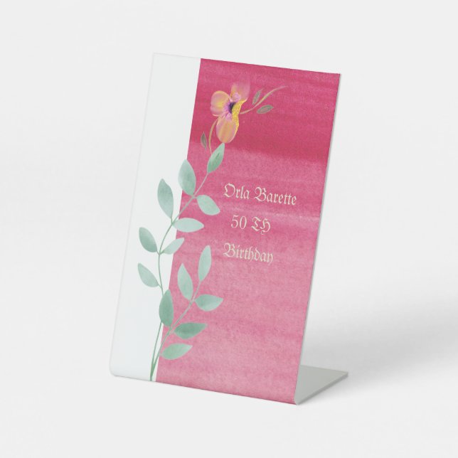 Signe De Table Élégant rose (Recto)