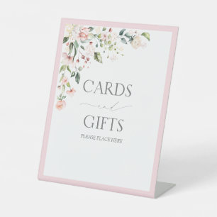 Signe De Table Elégant rose Aquarelle Floral Fête des mariées Cad