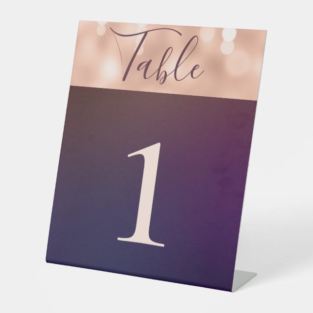 Signe De Table Elégant Rose Bourgogne Gold Sparkling Mariage Tabl (Recto)