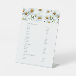 Signe De Table Elégant Salon Floral Tarifs Menu Service