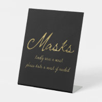 Élégant script Black Gold Mask Mariage