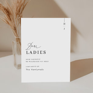 Signe De Table Élégant Script Mariage Salle de bain Panier