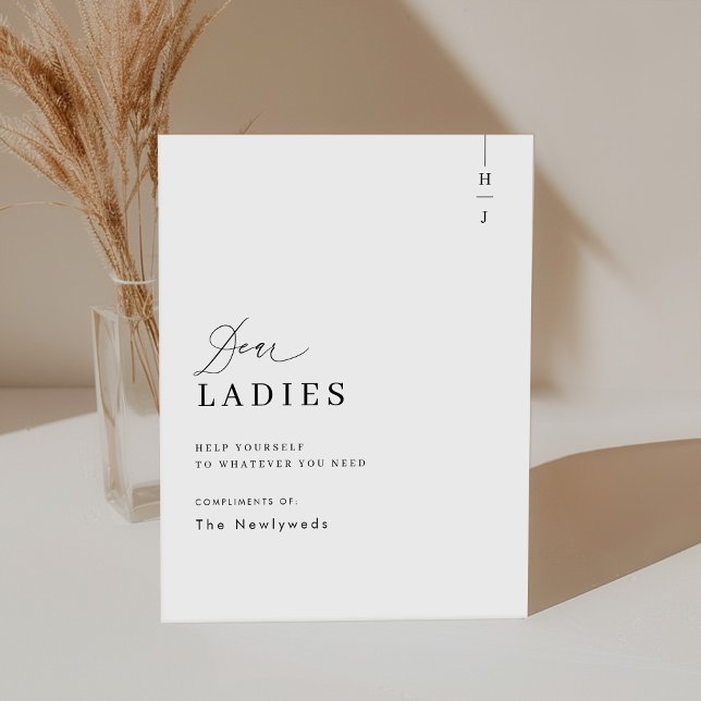 Signe De Table Élégant Script Mariage Salle de bain Panier (Créateur téléchargé)