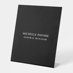 Signe De Table Élégant Simple Professionnel Noir & Gris