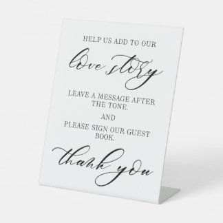 Signe De Table Elegant Tabletop Wedding Audio Guest Book Sign 