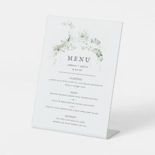 Signe De Table Elégant terroir de verdure Aquarelle Menu Mariage