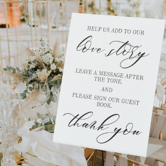 Signe De Table Elegant Wedding Audio Guest Book Tabletop Sign 